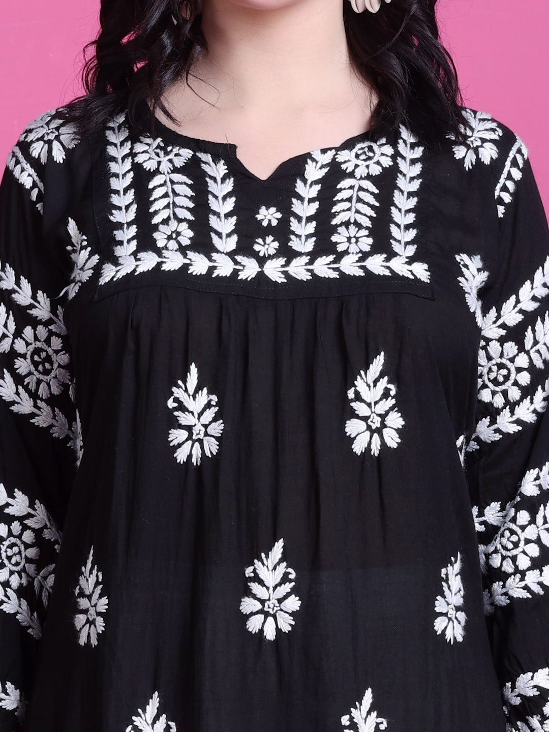 Ghazal Premium Nyra Cut Modal Chikankari Straight Fit Kurta for Women