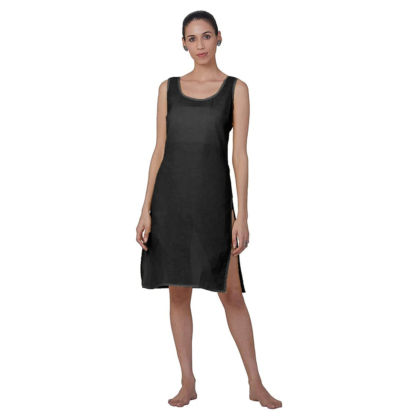 Women's Chiffon Georgette Chikankari Booti Jaal Kurti With Matching Cotton Inner