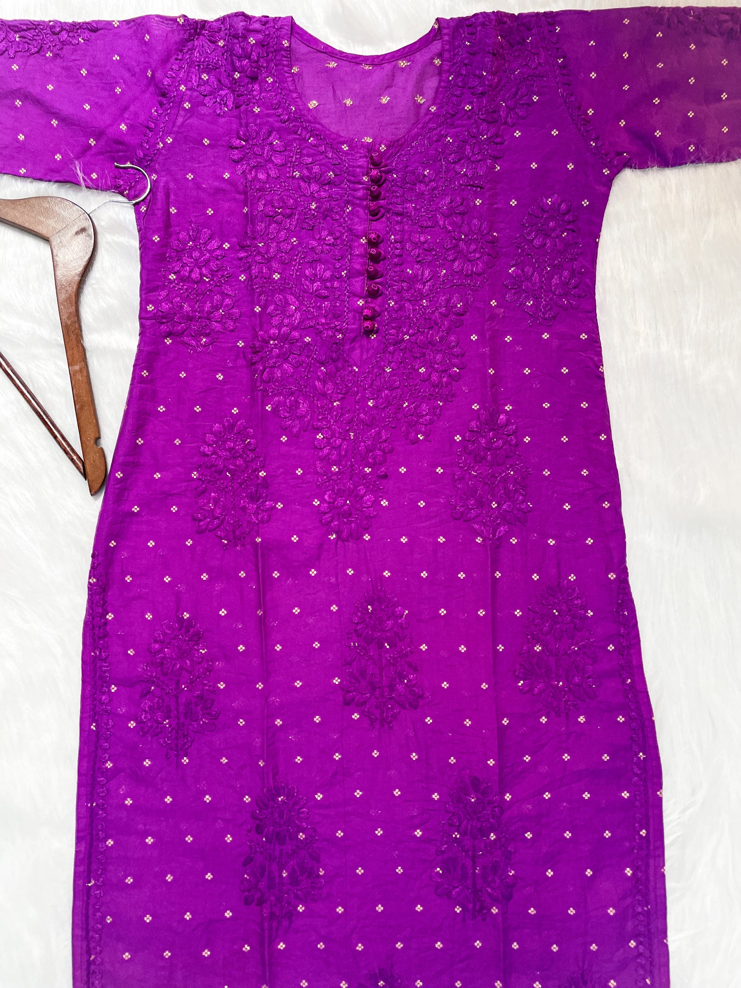 Yumna Premium Dyed Chanderi Silk Lucknowi Chikankari Kurti and Palazzo Set for Women