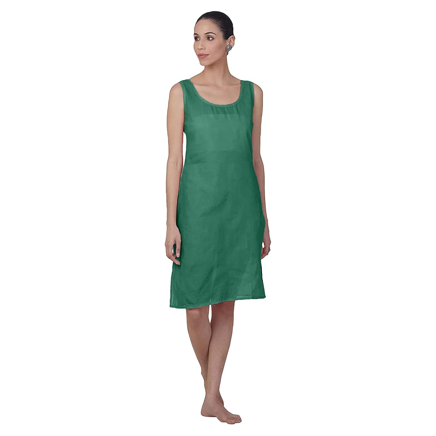 Chikankari Chiffon Georgette Straight Kurti With Real Pasted Mirror Work & Matching Cotton Inner