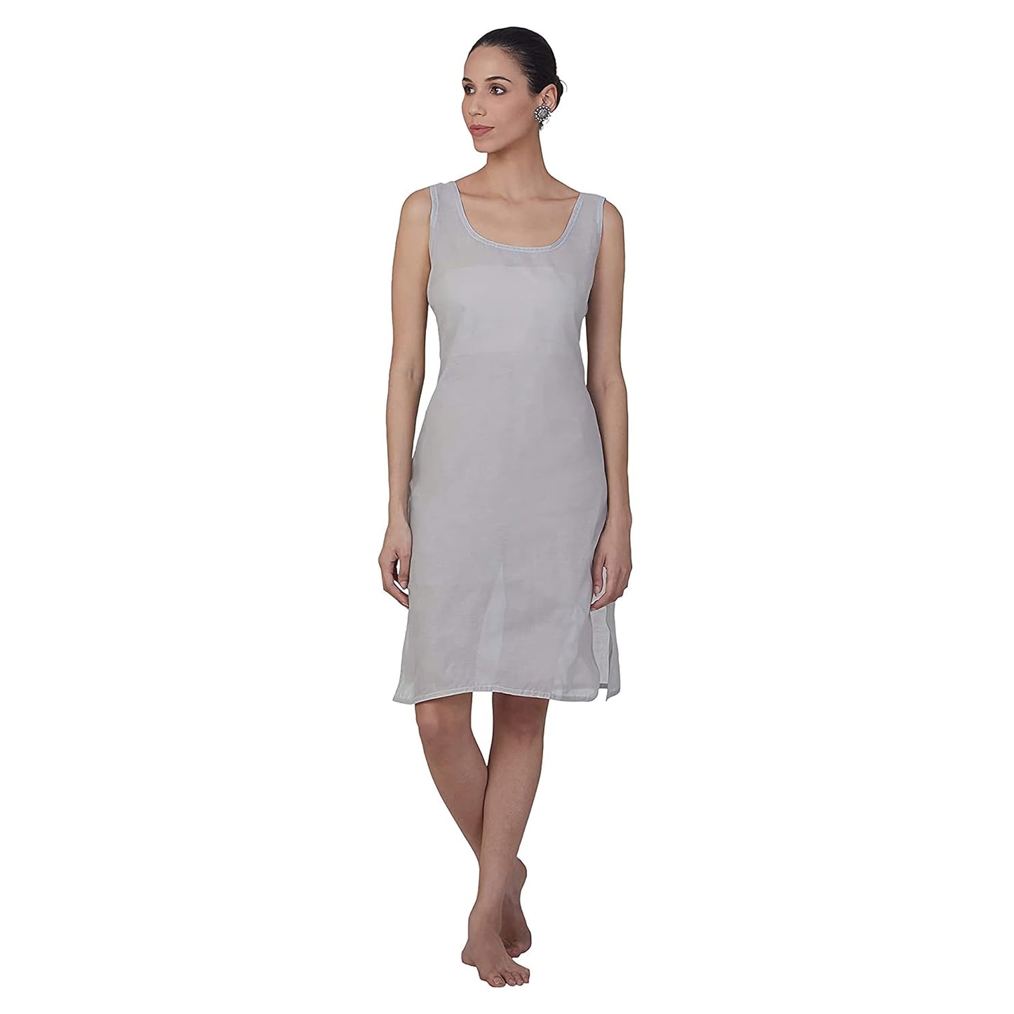 Women's Chiffon Georgette Chikankari Booti Jaal Kurti With Matching Cotton Inner