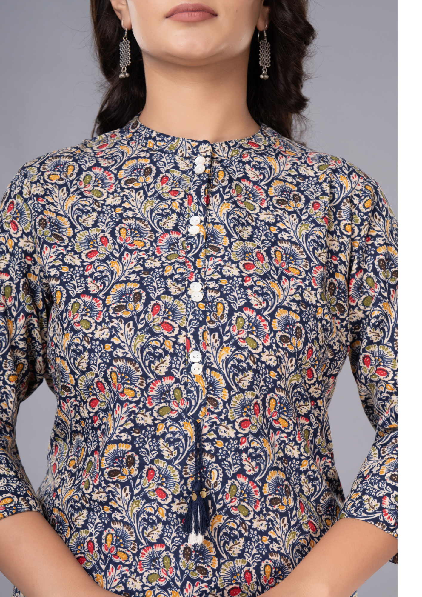 Women's Premium Designer Straight Short poly Cotton Kurti with Front Buttons
