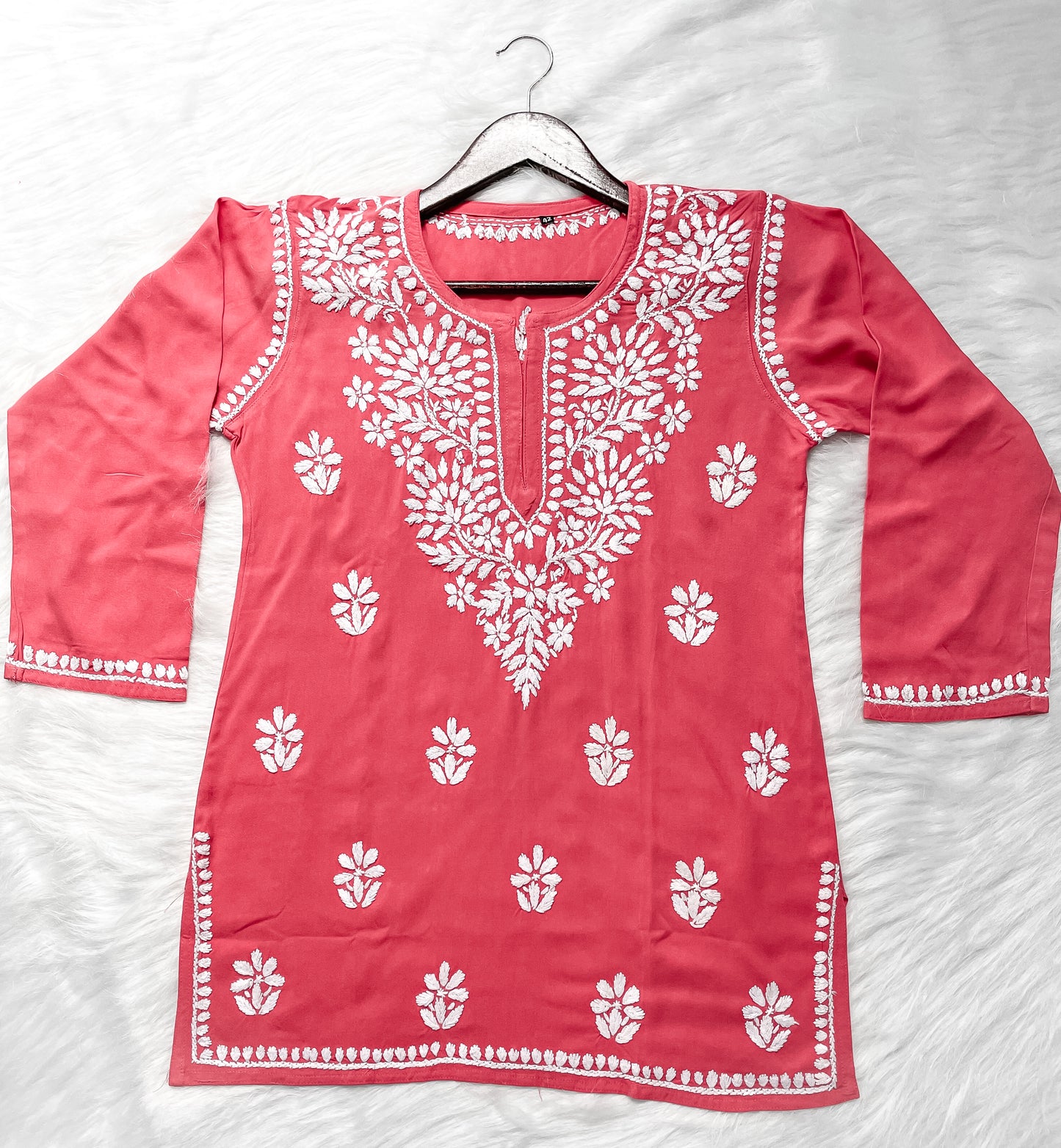Soft Rayon Short Chikankari Kurti – 28" Inches Length, Comfortable, Breathable & Perfect for Every Occasion