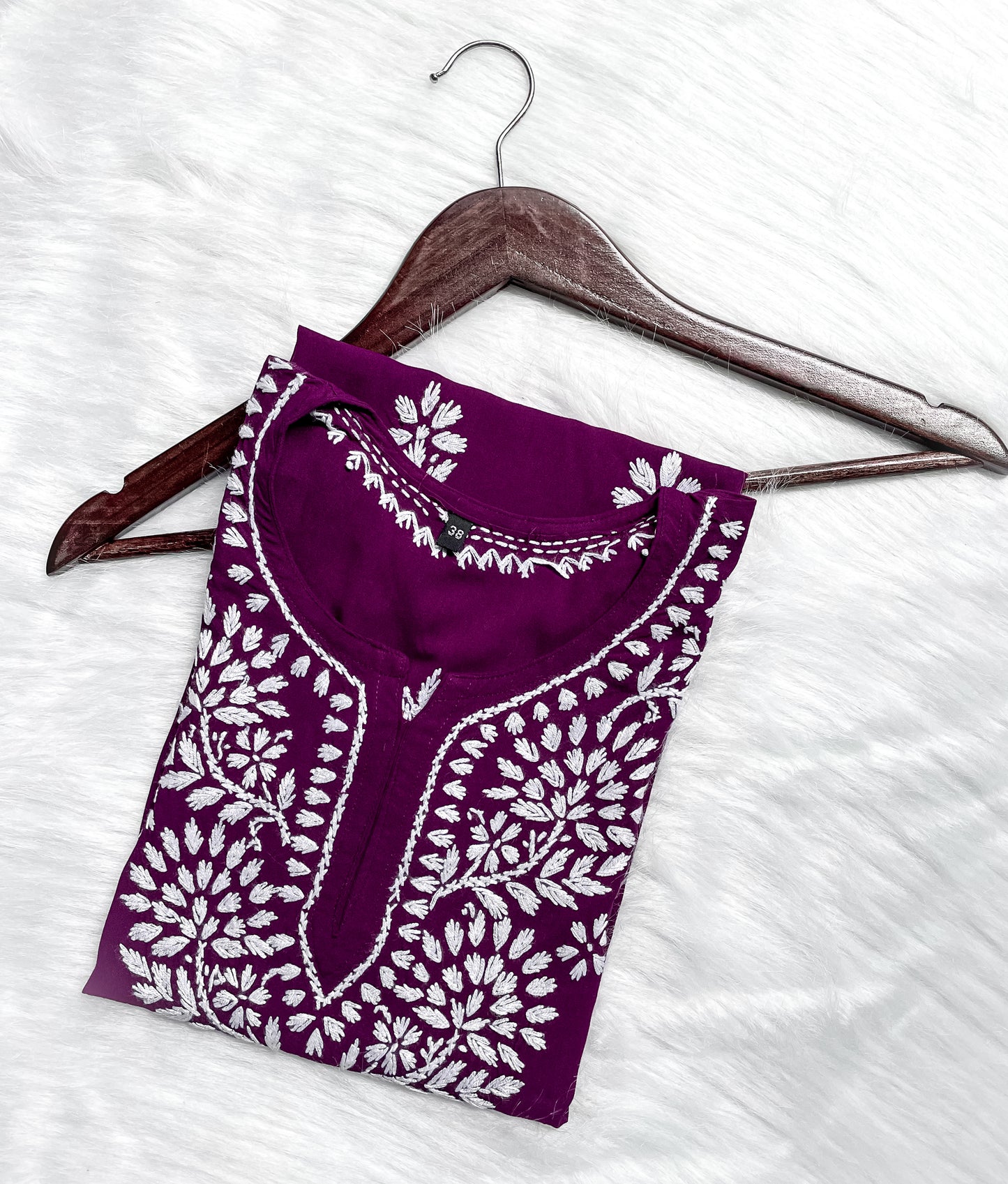 Soft Rayon Short Chikankari Kurti – 28" Inches Length, Comfortable, Breathable & Perfect for Every Occasion