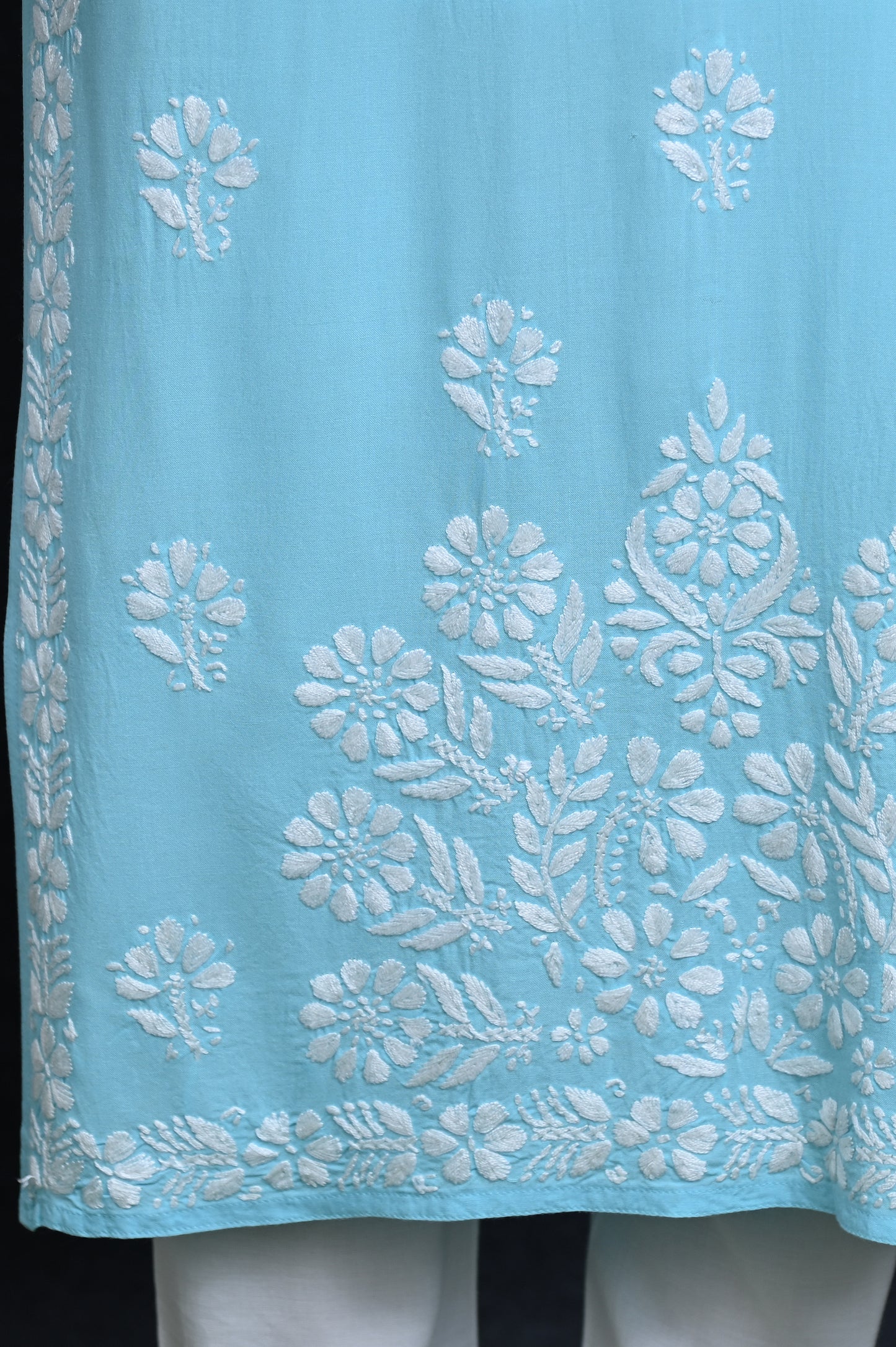 Women's Exclusive Straight Soft Rayon Lucknowi Chikankari Kurti.