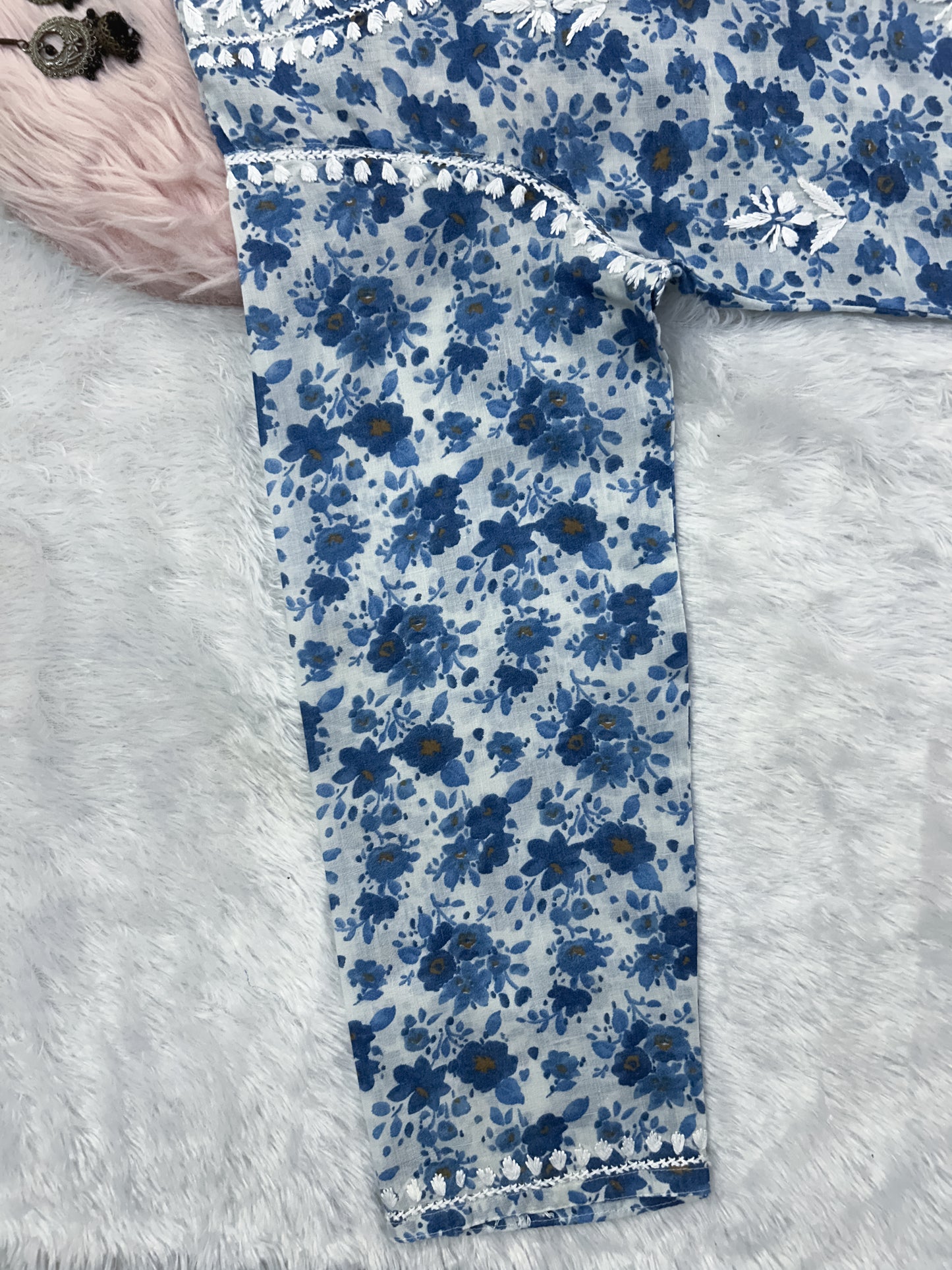 Printed Mul Cotton Short Lucknowi Chikankari Kurti for Women, 30" Inches Length, Super Comfy & Non-Transparent Kurti