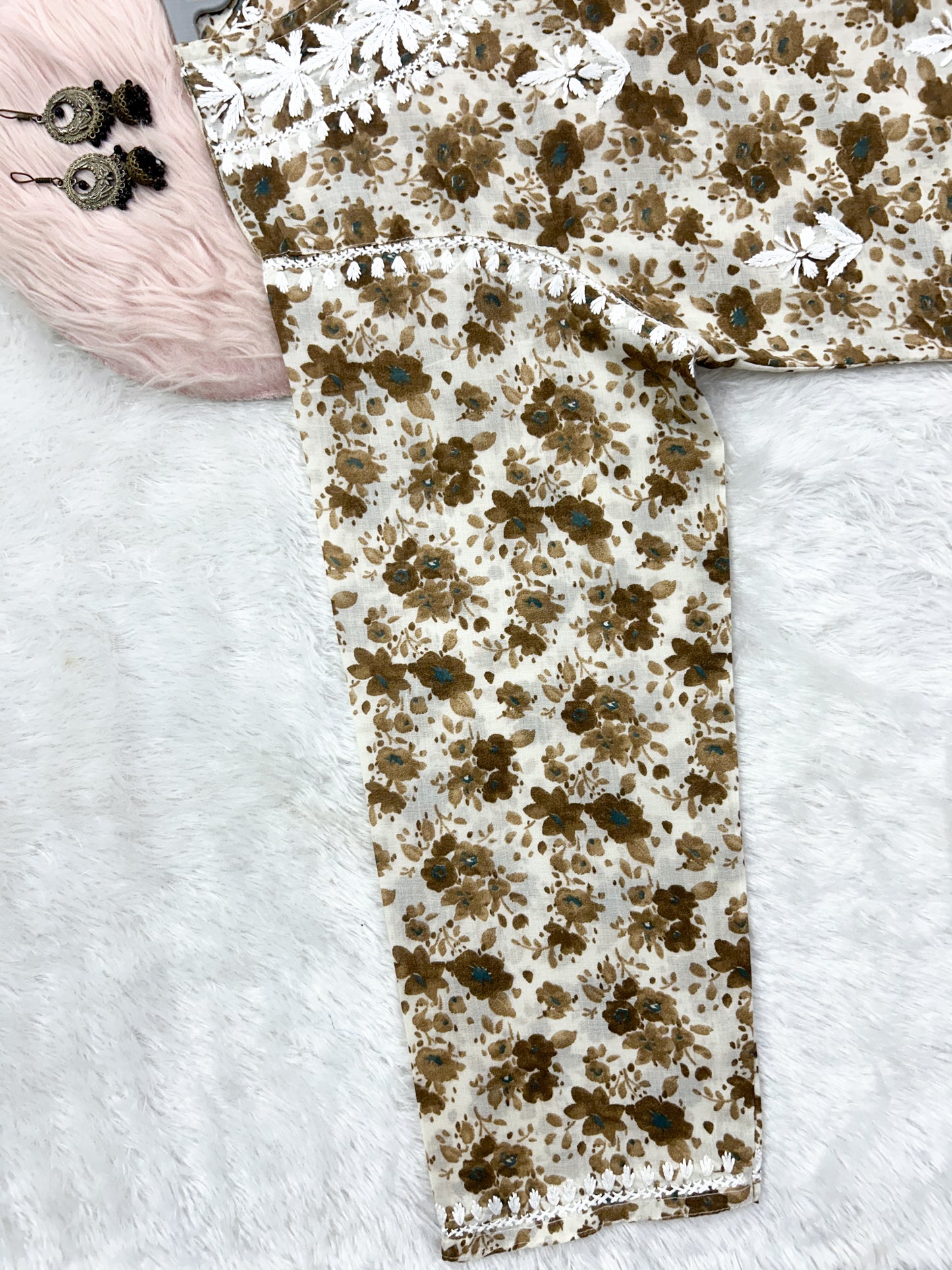 Printed Mul Cotton Short Lucknowi Chikankari Kurti for Women, 30" Inches Length, Super Comfy & Non-Transparent Kurti