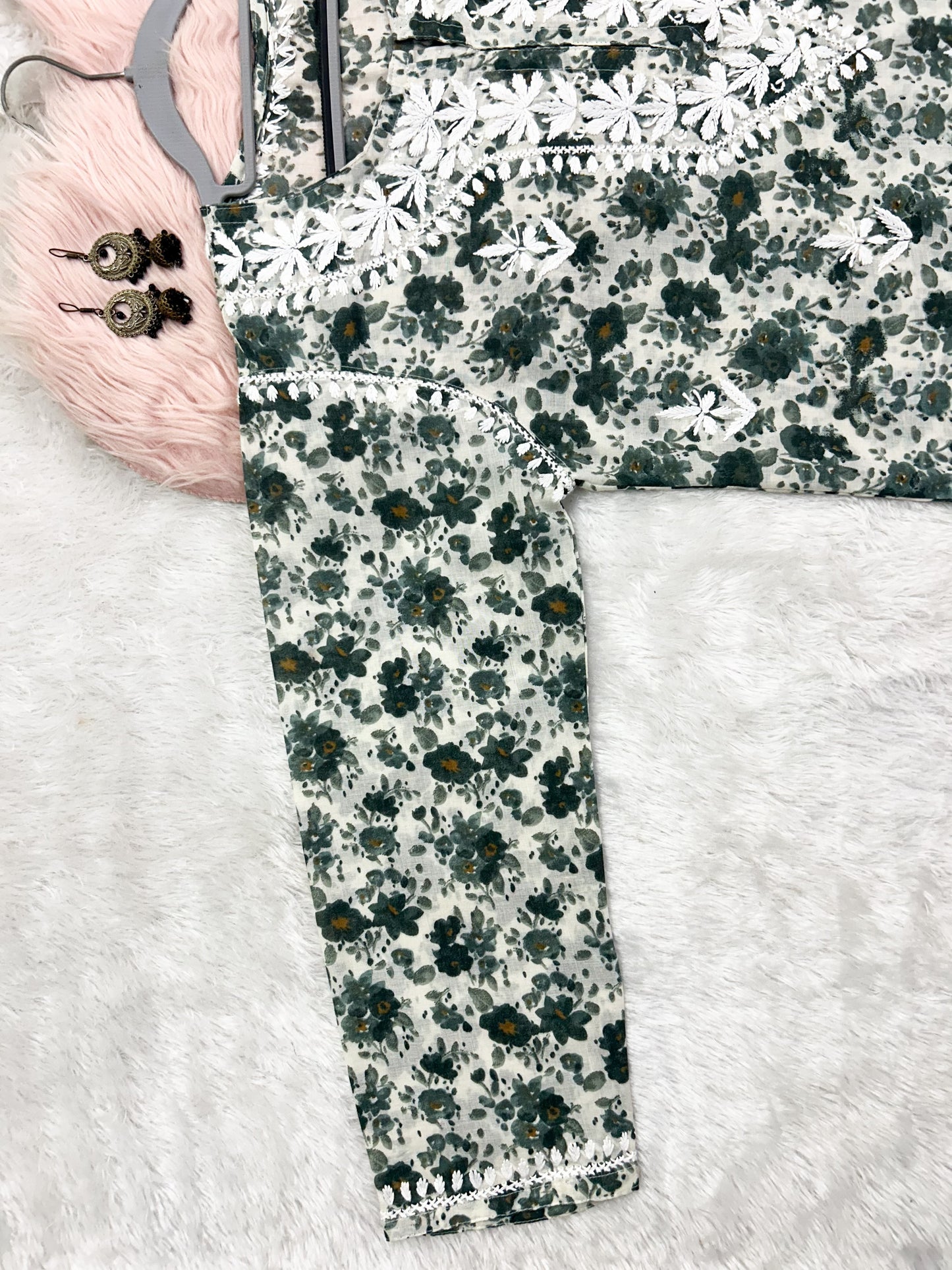 Printed Mul Cotton Short Lucknowi Chikankari Kurti for Women, 30" Inches Length, Super Comfy & Non-Transparent Kurti