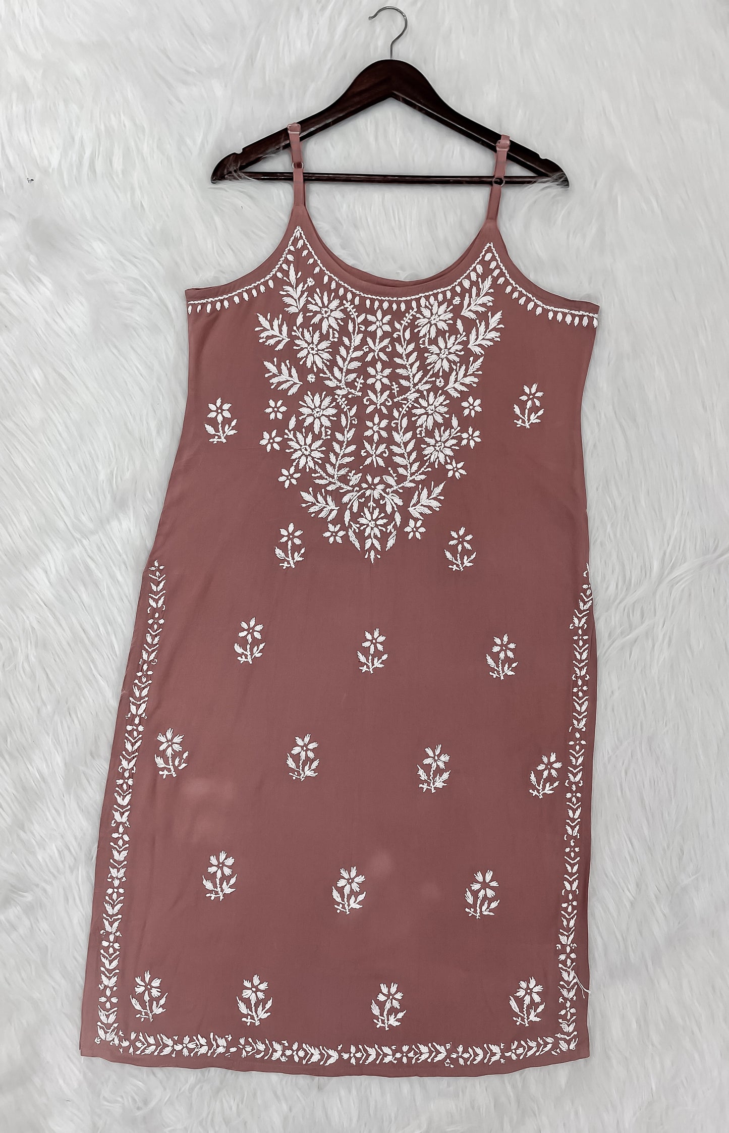 Mansha Chikankari Strappy Rayon Kurti & Palazzo Co-Ord Set (Adjustable Strap)