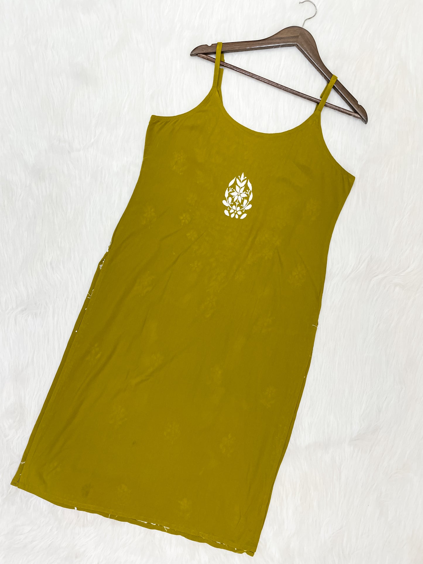Mansha Chikankari Strappy Rayon Kurti & Palazzo Co-Ord Set (Adjustable Strap)