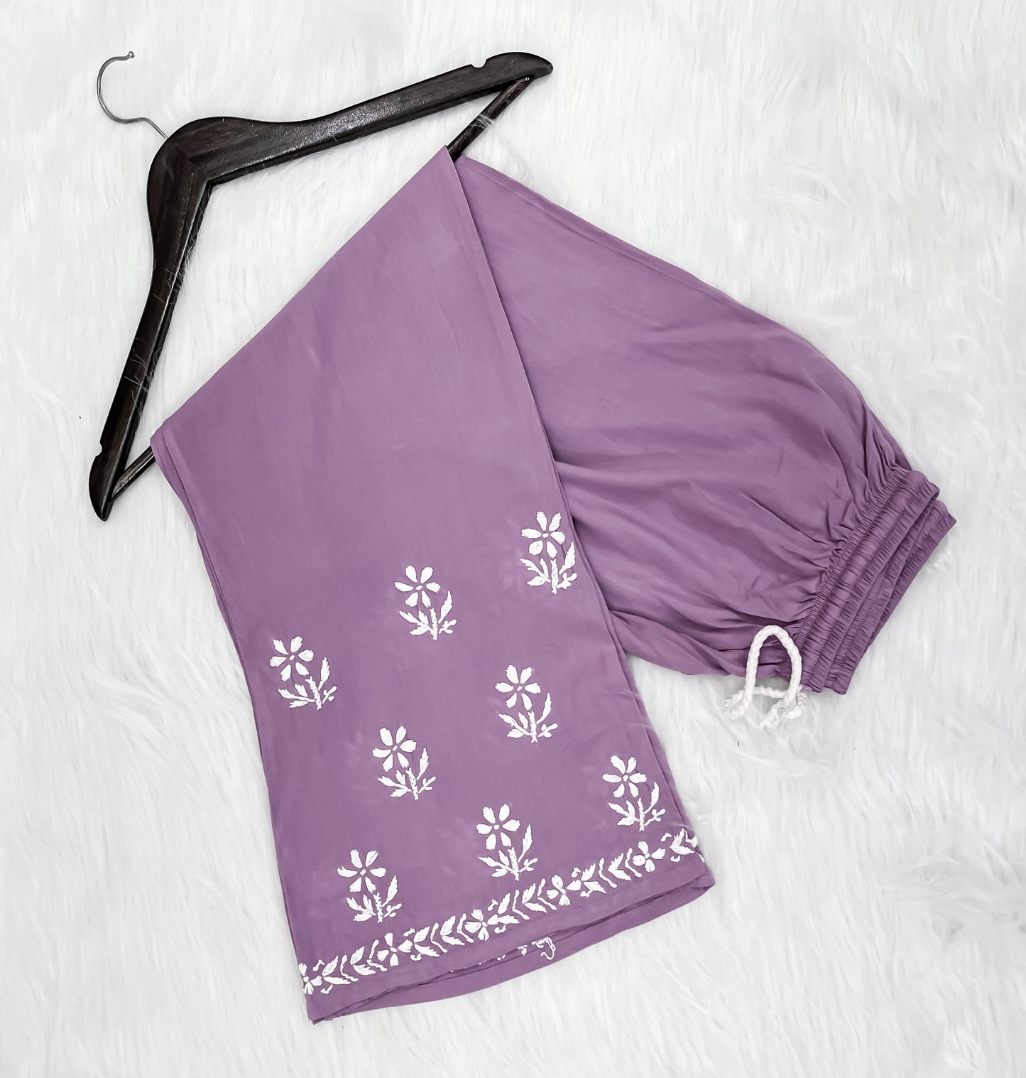 Mansha Chikankari Strappy Rayon Kurti & Palazzo Co-Ord Set (Adjustable Strap)