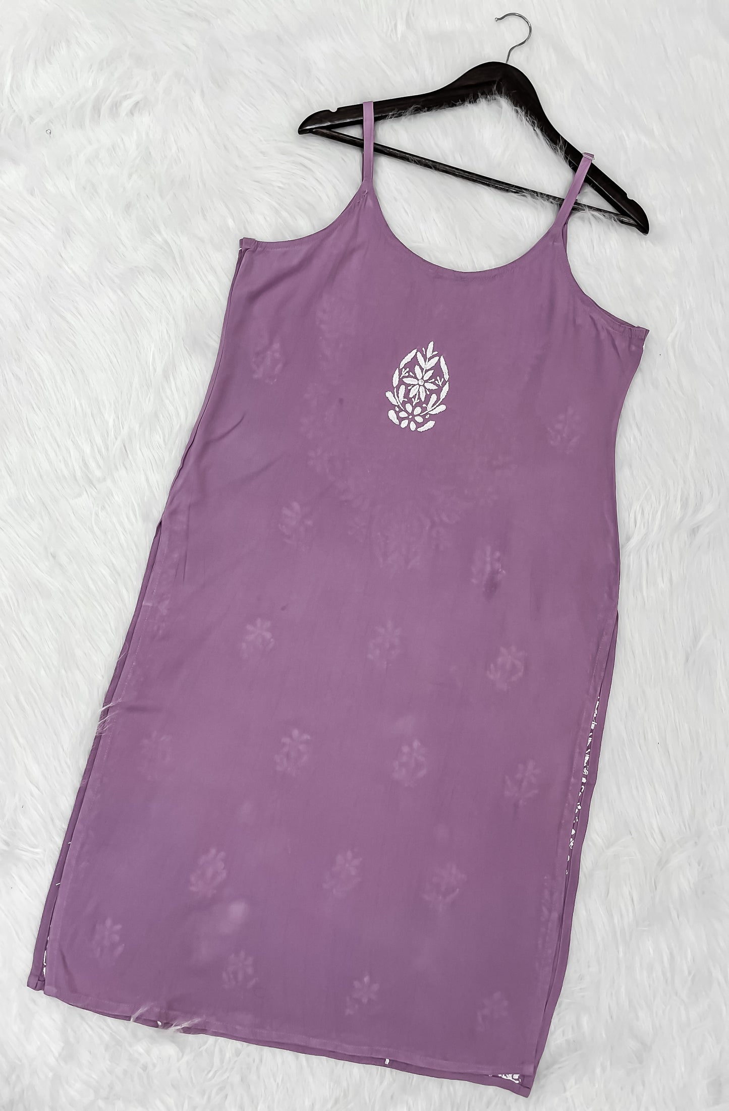 Mansha Chikankari Strappy Rayon Kurti & Palazzo Co-Ord Set (Adjustable Strap)