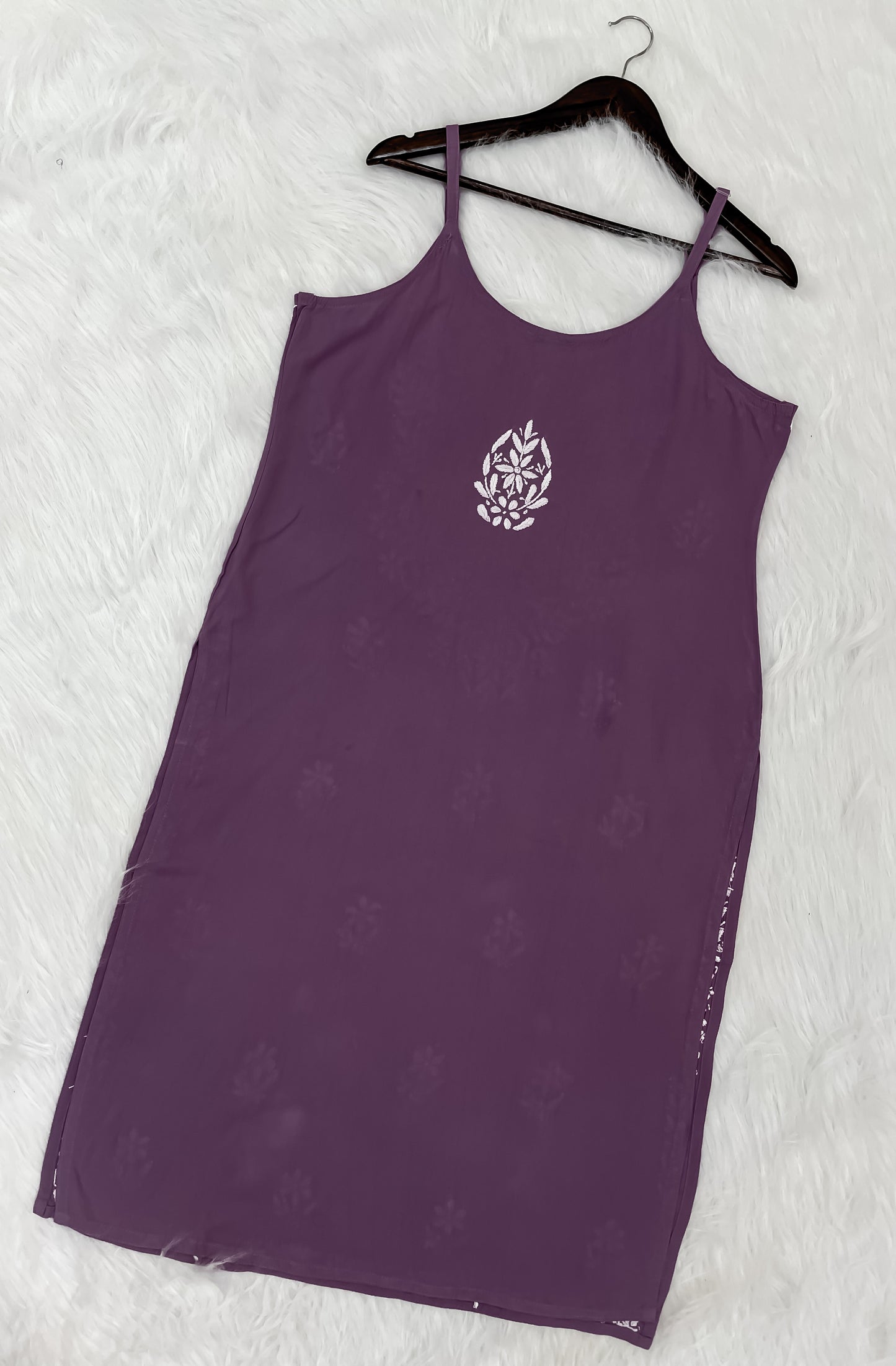 Mansha Chikankari Strappy Rayon Kurti & Palazzo Co-Ord Set (Adjustable Strap)