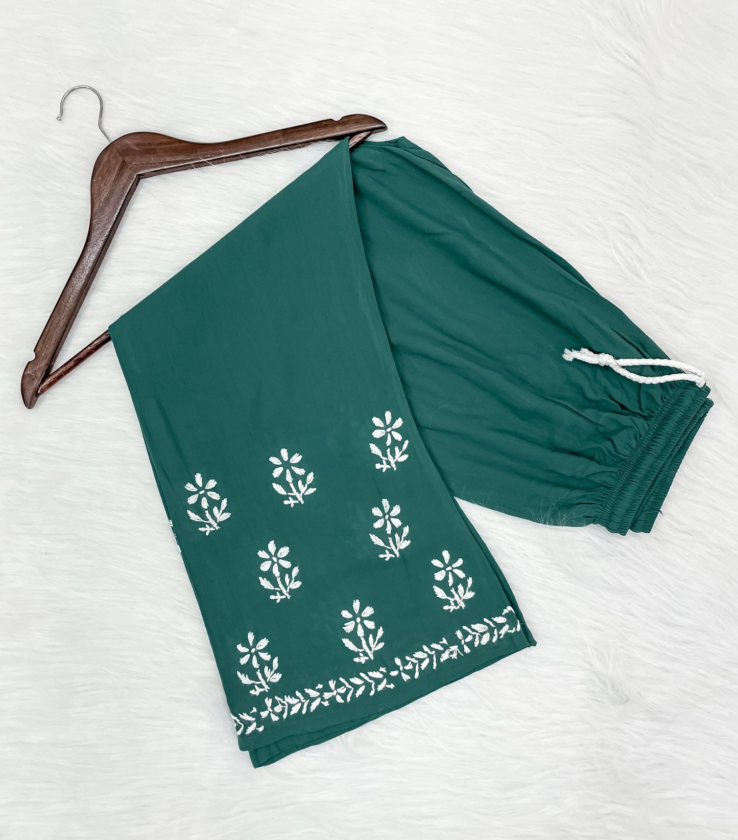 Mansha Chikankari Strappy Rayon Kurti & Palazzo Co-Ord Set (Adjustable Strap)