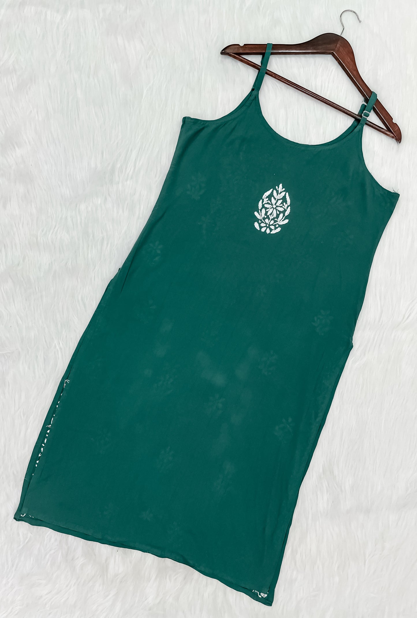 Mansha Chikankari Strappy Rayon Kurti & Palazzo Co-Ord Set (Adjustable Strap)