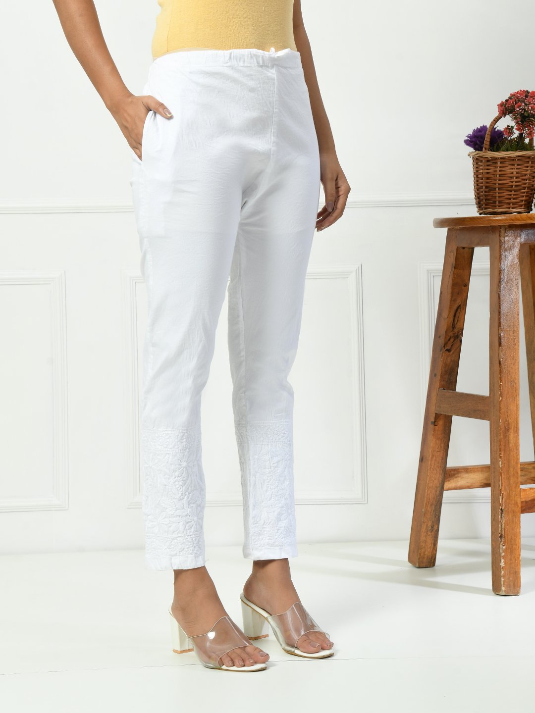 Chikankari Soft Cotton Kurti with Stretchable Lycra Pant Set – Comfortable & Stylish for All Occasions