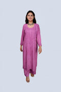 Wine Aroos Dyed Rayon Kurti & Palazzo Set