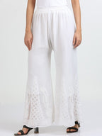 Basma White Sharara with lining Attached