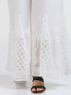 Basma White Sharara with lining Attached