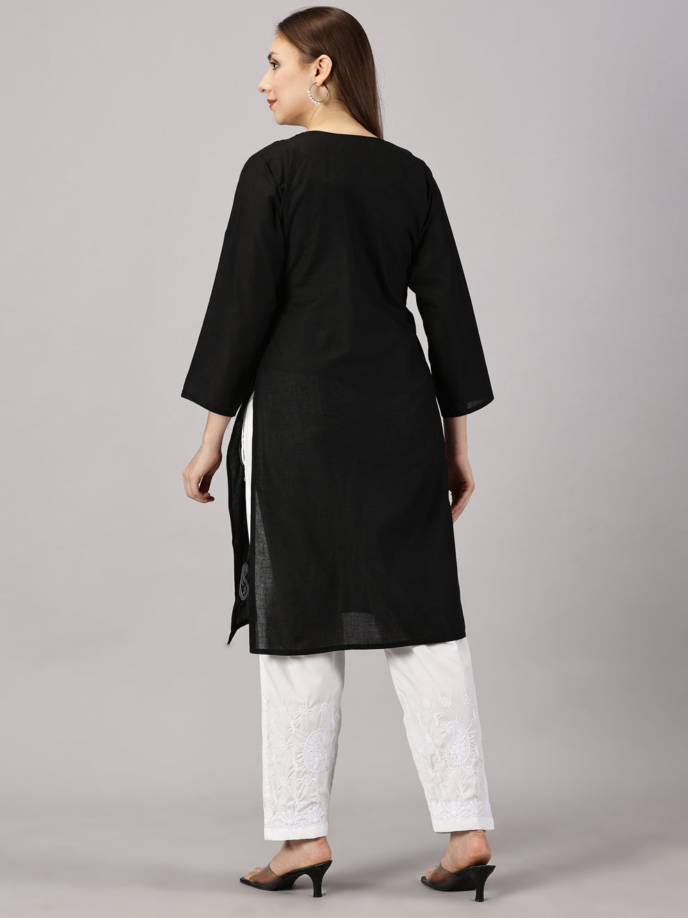 Black Muzdah Cotton Kurti & Lycra Pant Set