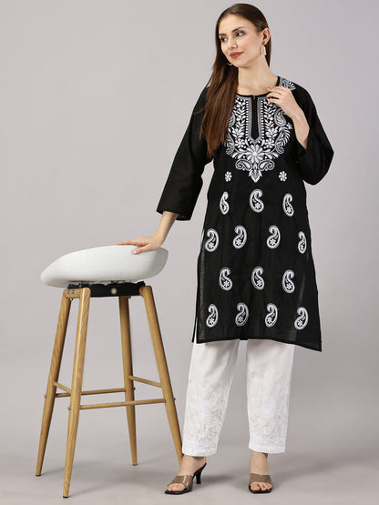 Chikankari Soft Cotton Kurti with Stretchable Lycra Pant Set – Comfortable & Stylish for All Occasions