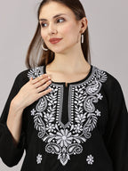 Black Muzdah Cotton Kurti & Lycra Pant Set