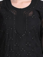 Black Hala Muquesh Embellishments 4-Piece Kurti Set