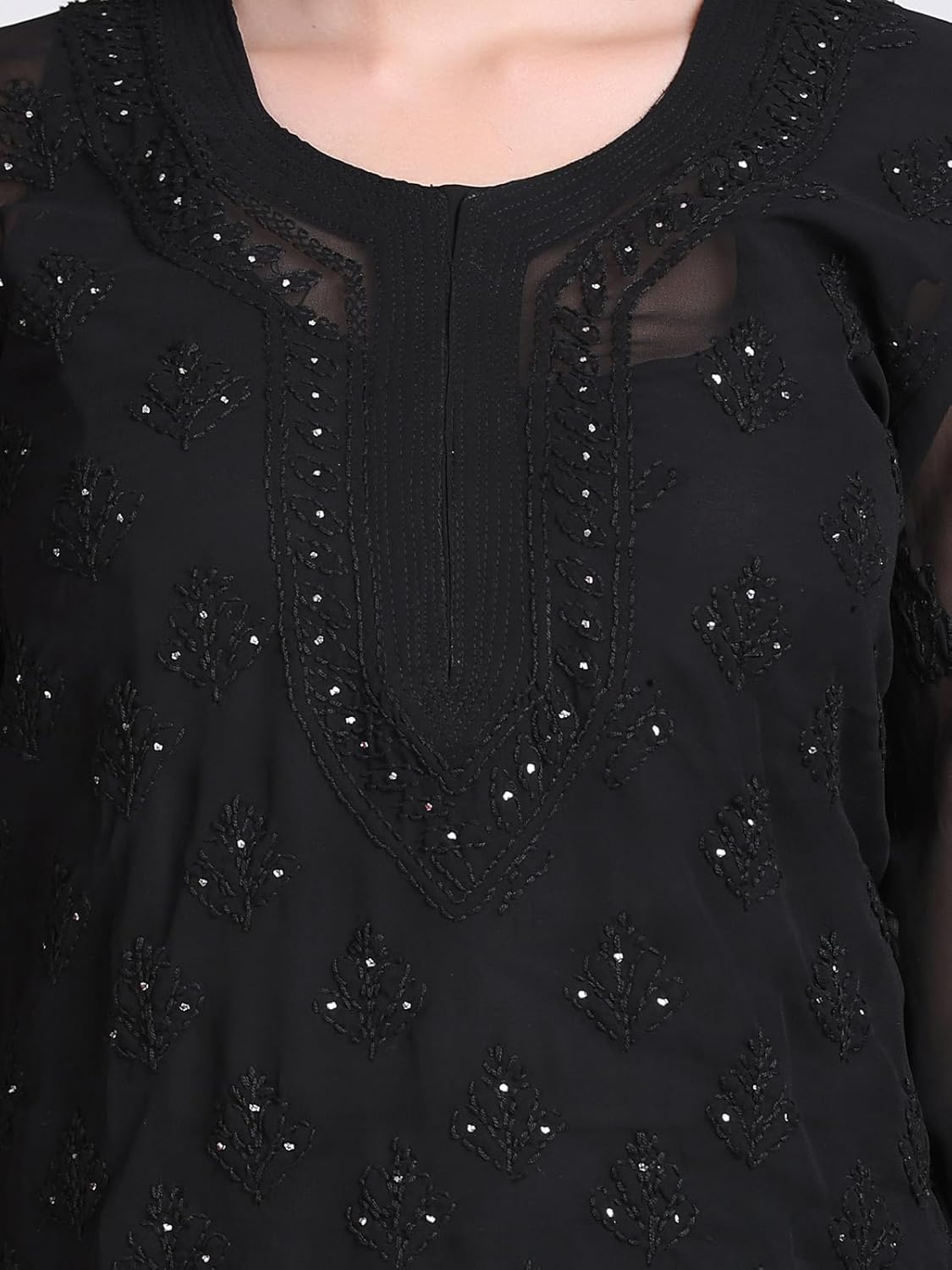 Black Hala Muquesh Embellishments 4-Piece Kurti Set