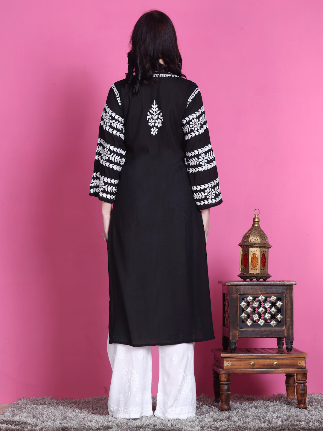 Ghazal Premium Nyra Cut Modal Chikankari Straight Fit Kurta for Women