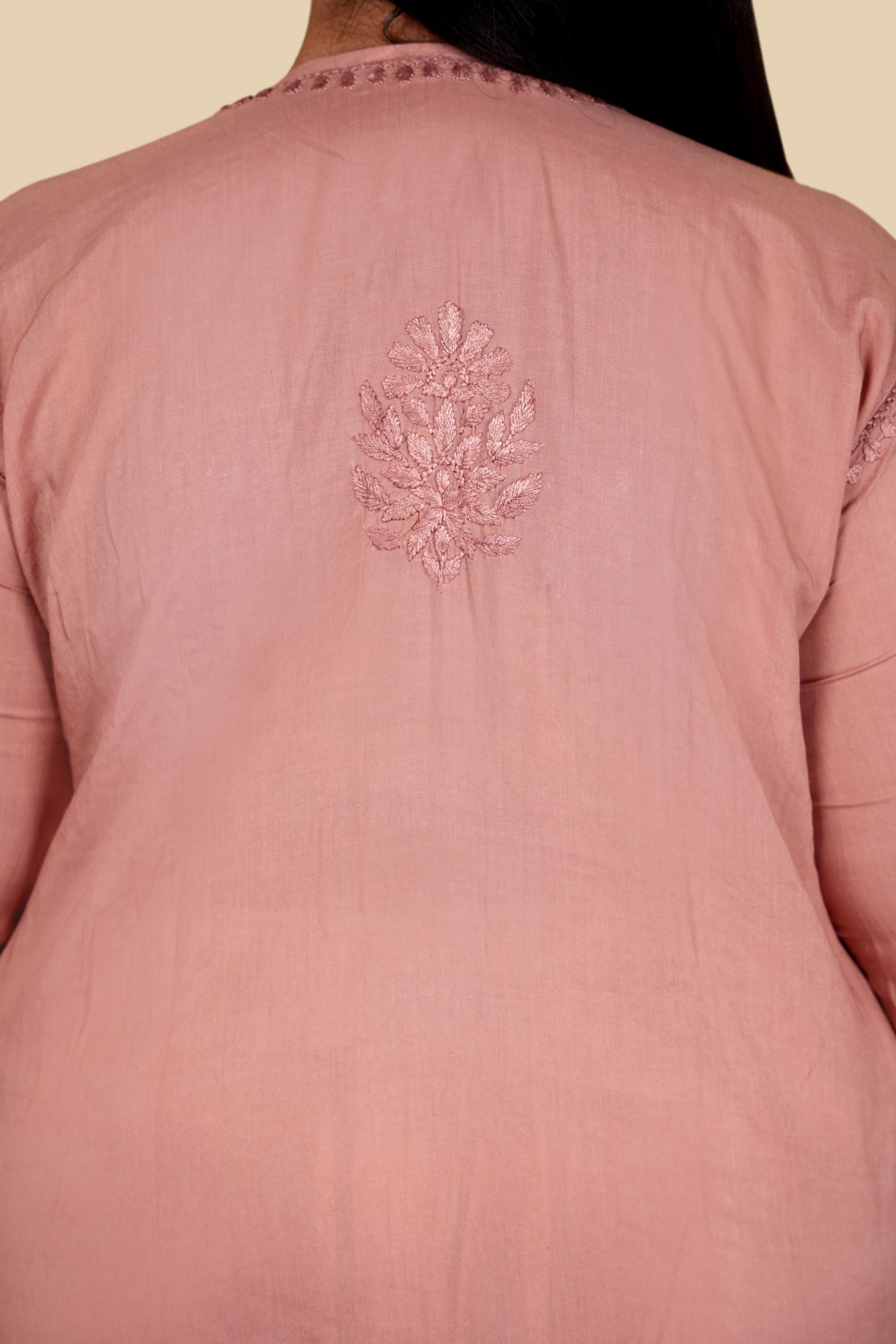 Brown Bushra Glass Neck Ombre Rayon Kurti