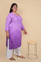 Purple Bushra Glass Neck Ombre Rayon Kurti
