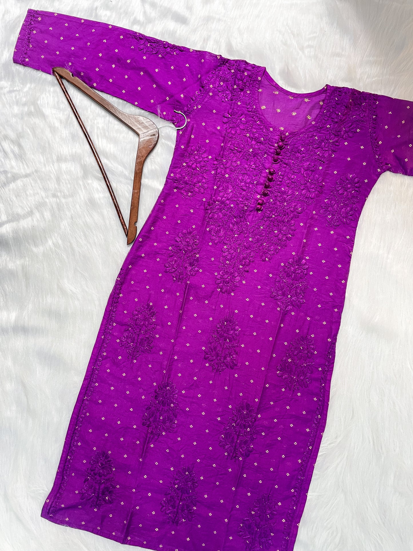 Yumna Premium Dyed Chanderi Silk Lucknowi Chikankari Kurti and Palazzo Set for Women