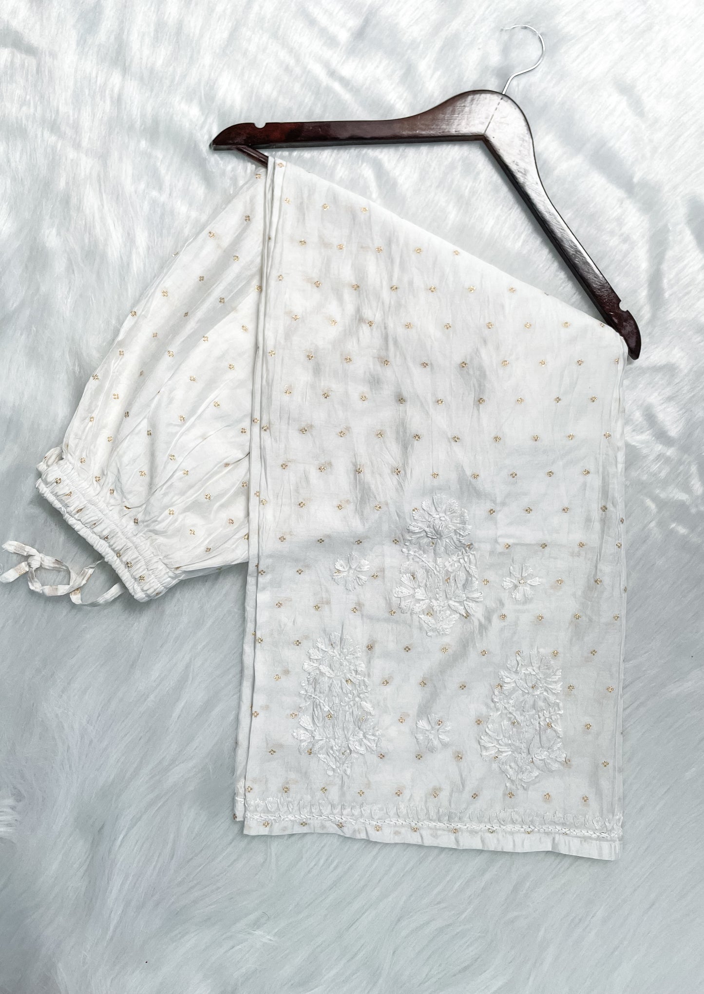 Yumna Premium Dyed Chanderi Silk Lucknowi Chikankari Kurti and Palazzo Set for Women