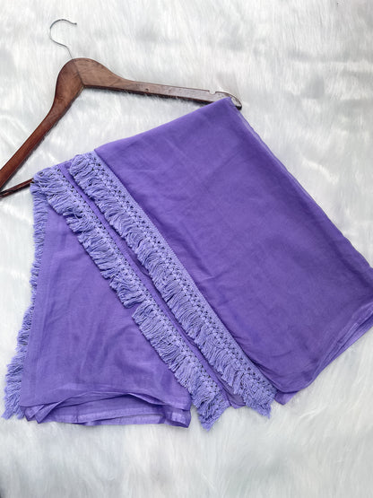 Trana Handcrafted Dyed Lucknowi Chikankari Cotton Kurti, Palazzo & Dupatta Set