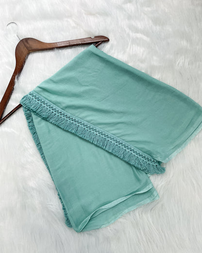 Trana Handcrafted Dyed Lucknowi Chikankari Cotton Kurti, Palazzo & Dupatta Set