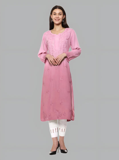 Nargis Premium Rayon Ombre/Shaded Dyed Long Chikankari Kurti – Perfect for Every Occasion