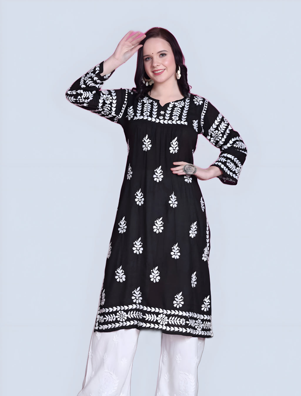 Black Ghazal Nyra Cut Modal Straight Kurti