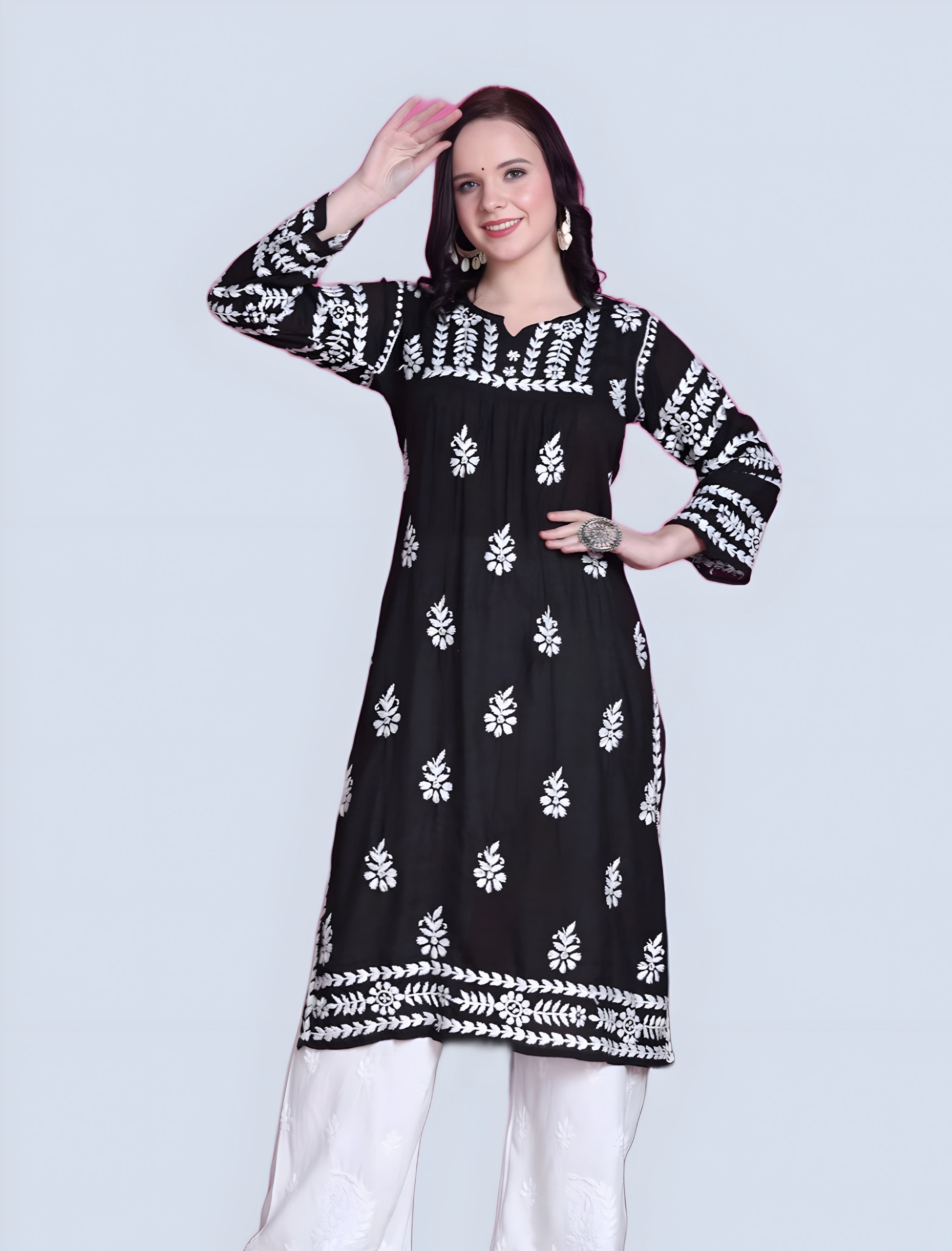 Black Ghazal Nyra Cut Modal Straight Kurti