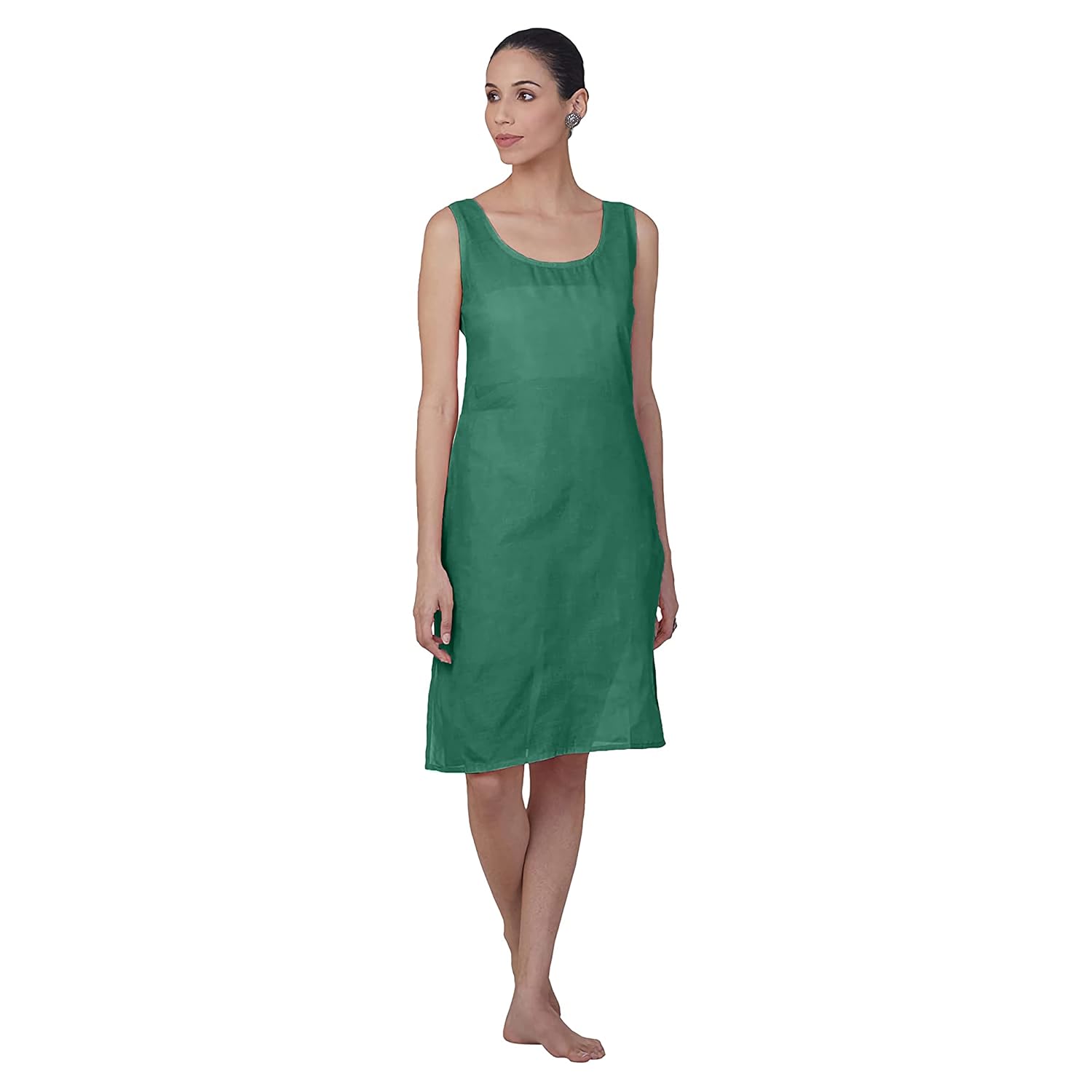 Bottle Green Gulbarg Mirror Work Chikankari Kurti with Inner