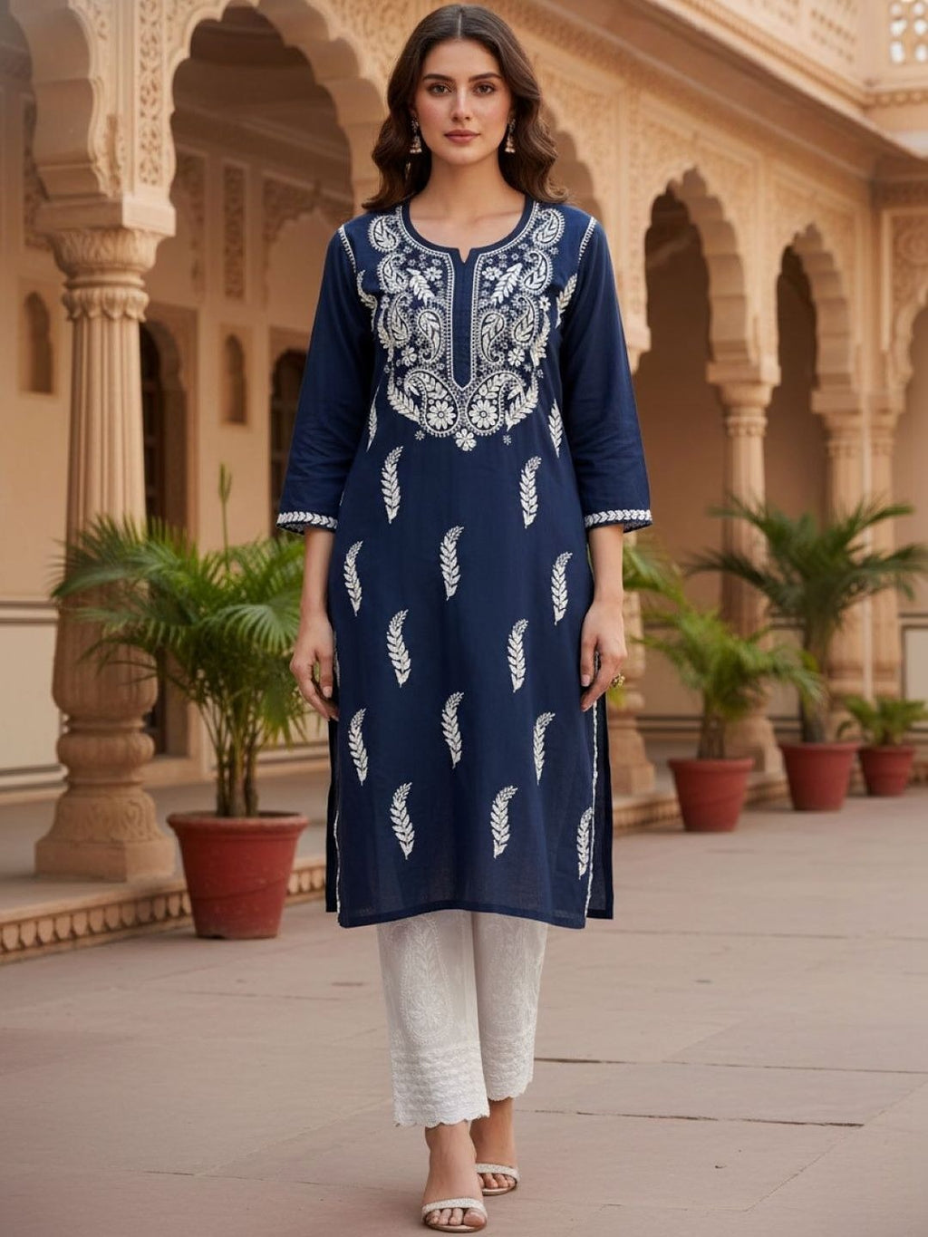 Navy Blue Haya plus size modal kurti