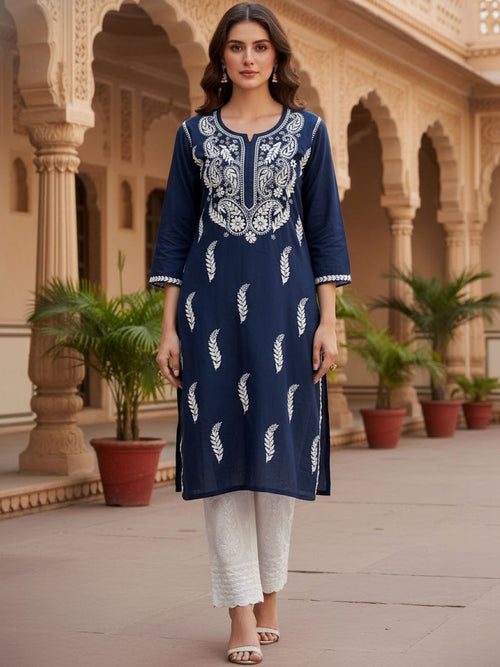 Navy Blue Haya plus size modal kurti