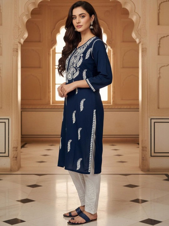 Navy Blue Haya plus size modal kurti