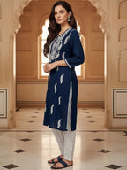 Navy Blue Haya plus size modal kurti