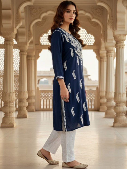 Navy Blue Haya plus size modal kurti