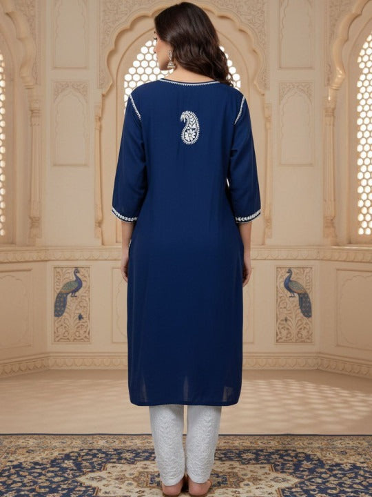 Navy Blue Haya plus size modal kurti