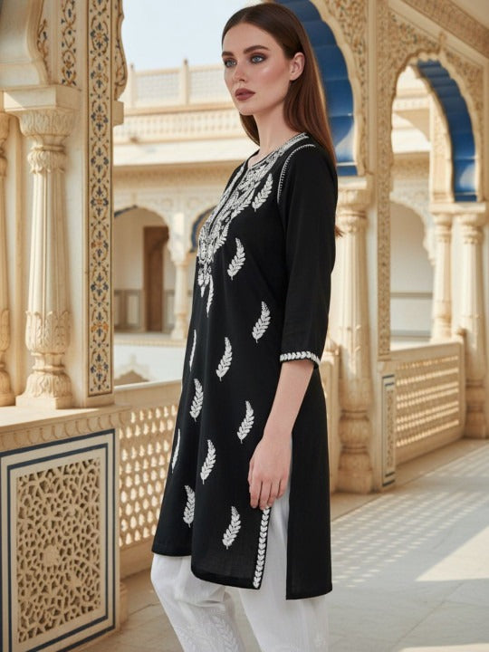 Black Haya plus size modal kurti