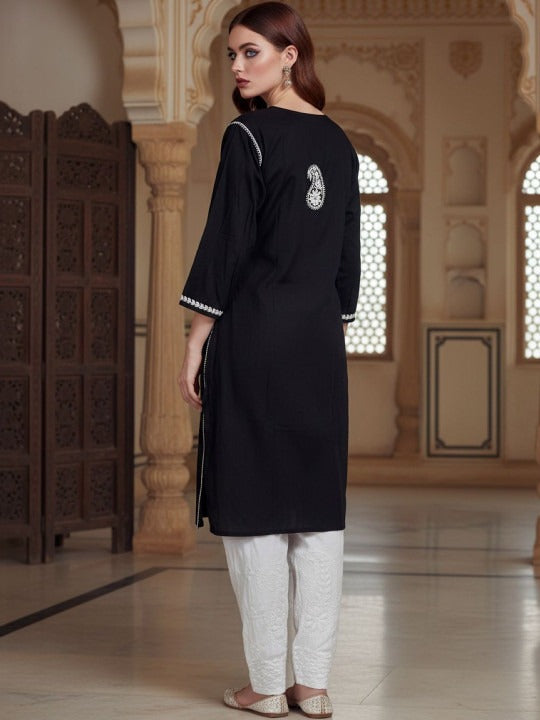 Black Haya plus size modal kurti