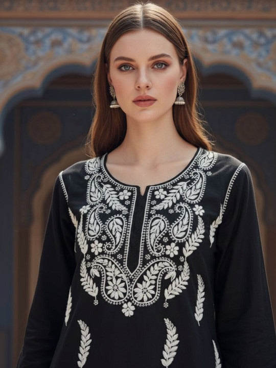 Black Haya plus size modal kurti