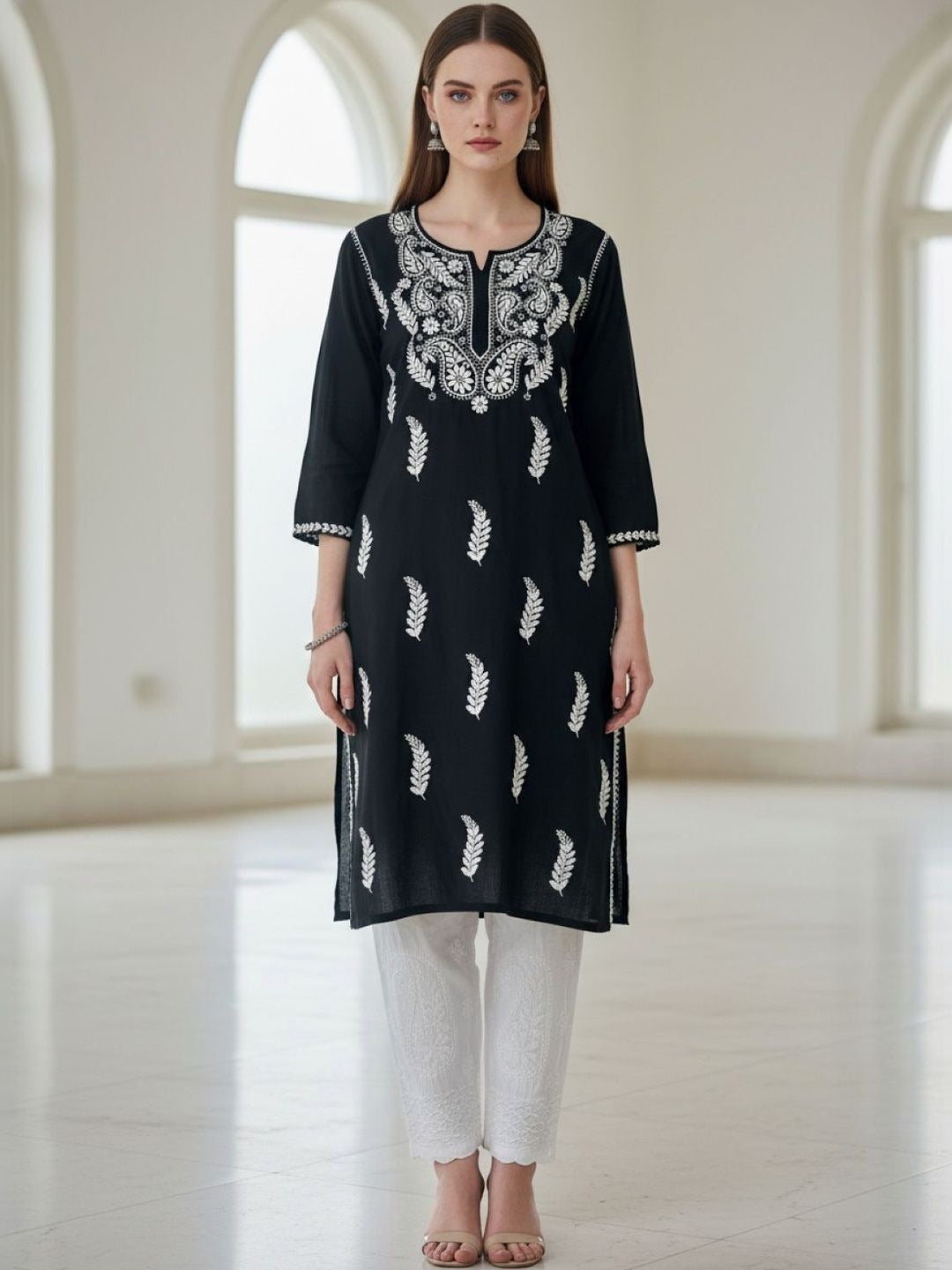 Black Haya plus size modal kurti