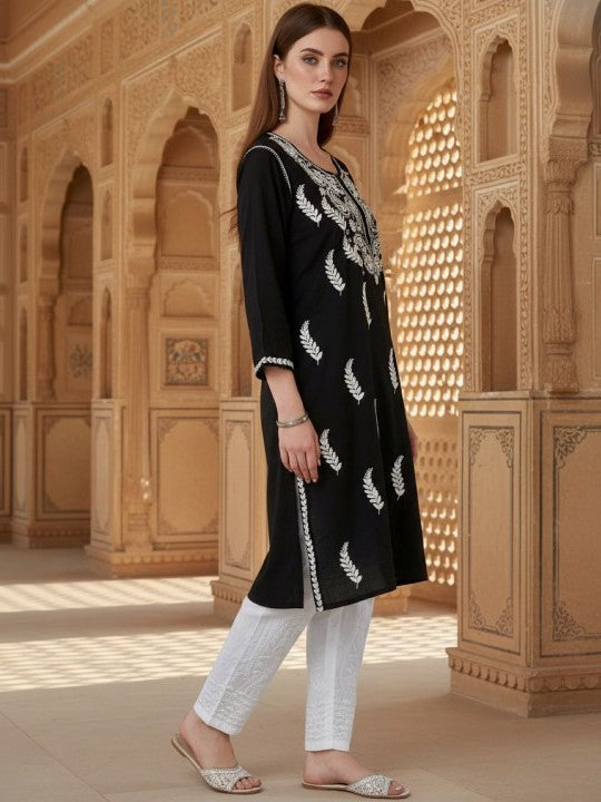 Black Haya plus size modal kurti